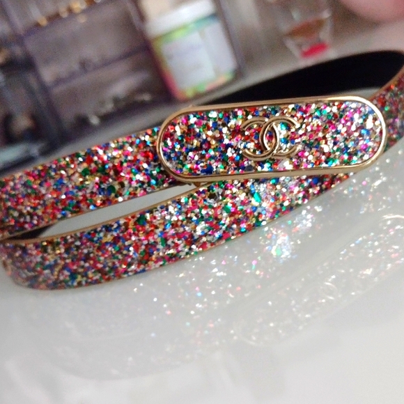 SOLD  Chanel 17K Astronaut Collection Multicolored (Glitter) Belt - Picture 13 of 15
